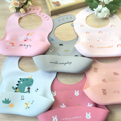 Waterproof Silicone Feeding Bib for Kids with Snap Closure