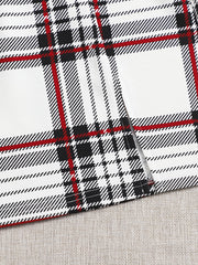 Women's Two Piece Set Square Neck Crop Top & Plaid High Waist Mini Skirt