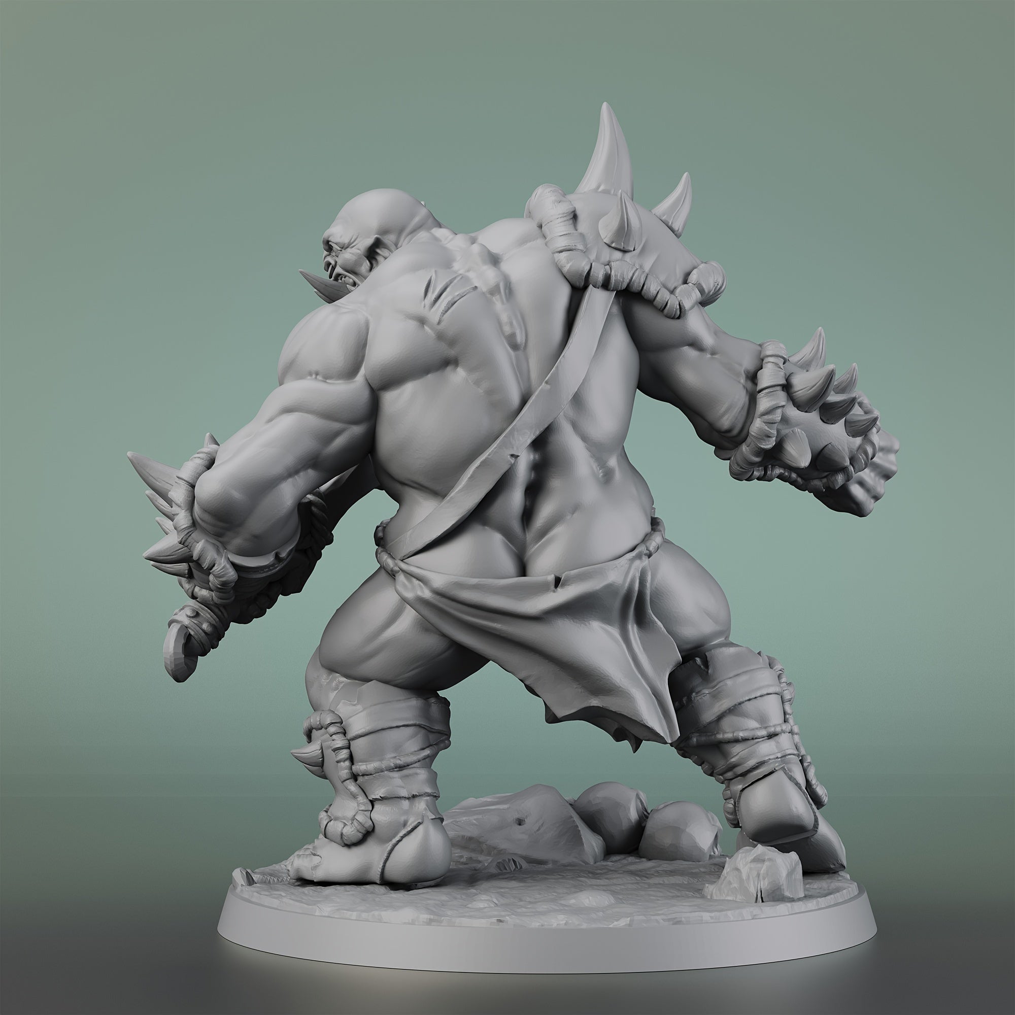 Ogre 3D Printed Miniatures for RPGs 28mm Scale