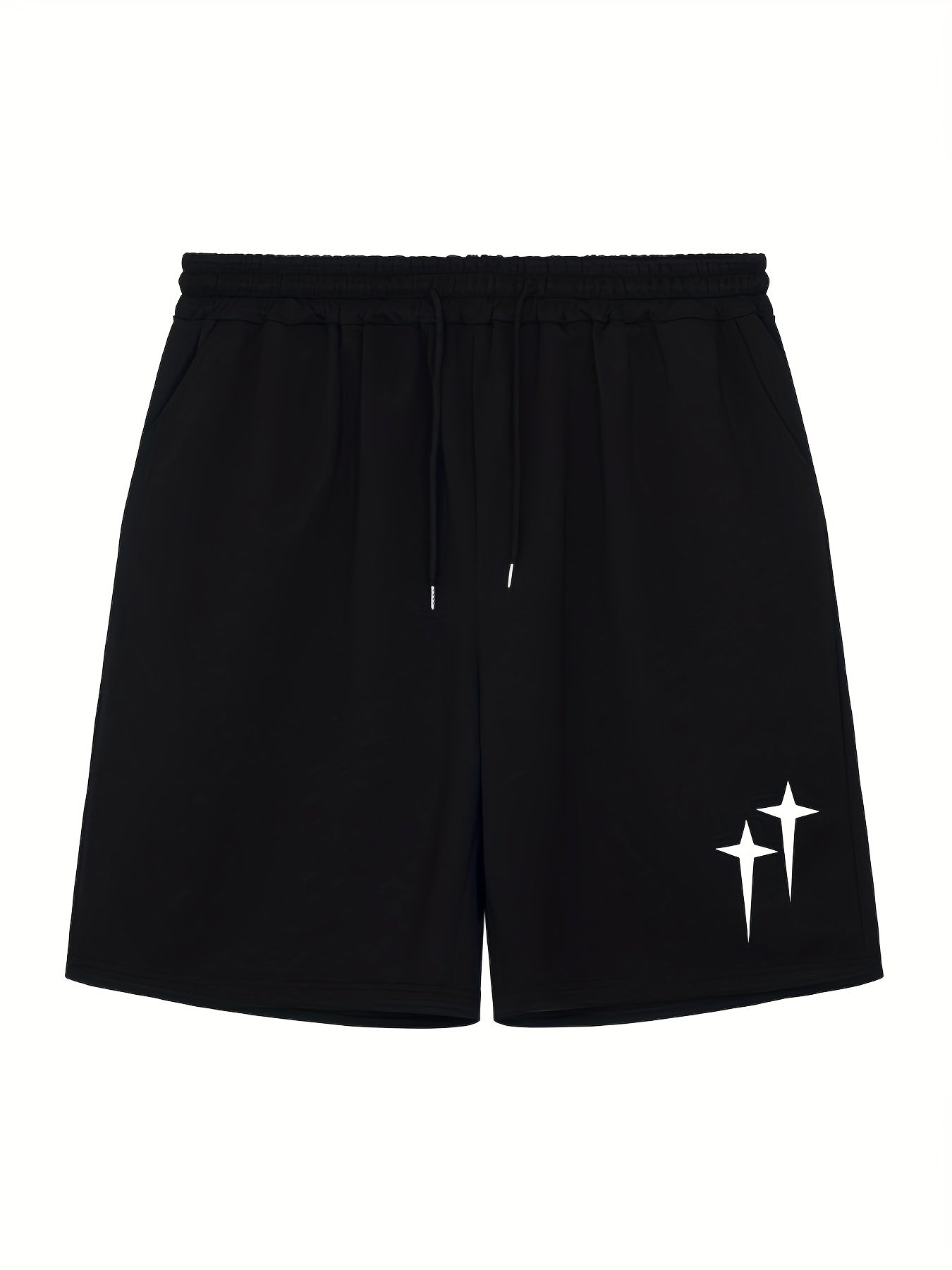 Solid Stretch Elastic Waist Drawstring Shorts for Men