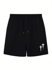 Solid Stretch Elastic Waist Drawstring Shorts for Men