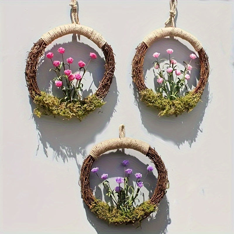 1pc Rattan Branch Wreath DIY Christmas Crafts Wedding Party Decor