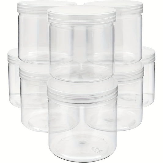 10 Clear Plastic Jars with Lids Slime Storage Craft Organizer