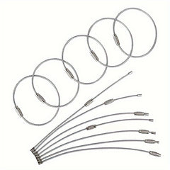 20pcs Stainless Steel Wire Keychain for Camping and Luggage