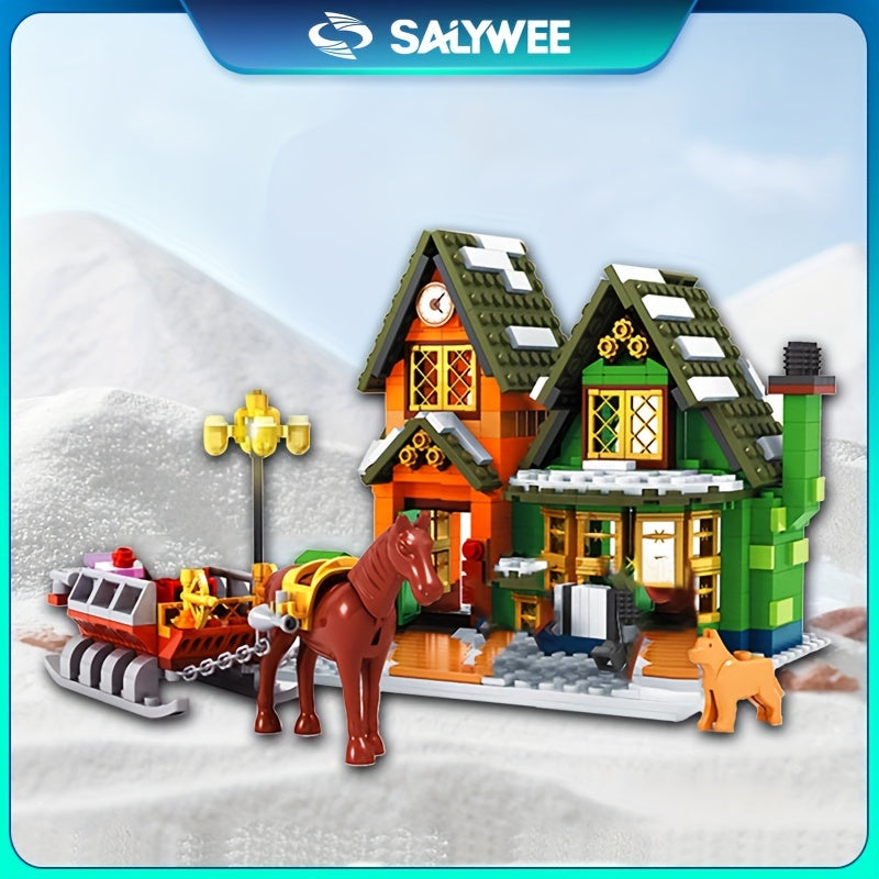 SALYWEE Christmas Post Office Building Blocks Model Toy