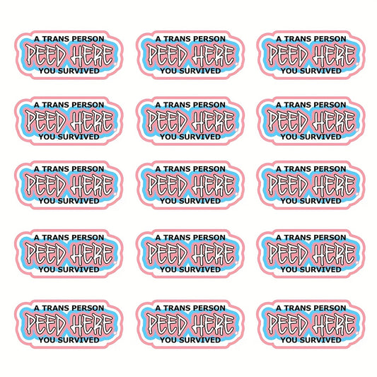 15pcs Transgender Survived Stickers - Reusable PVC Adhesive Durable & Waterproof