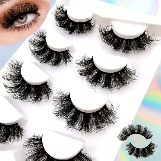 4 Pairs 22mm Long Fluffy Volume False Eyelashes