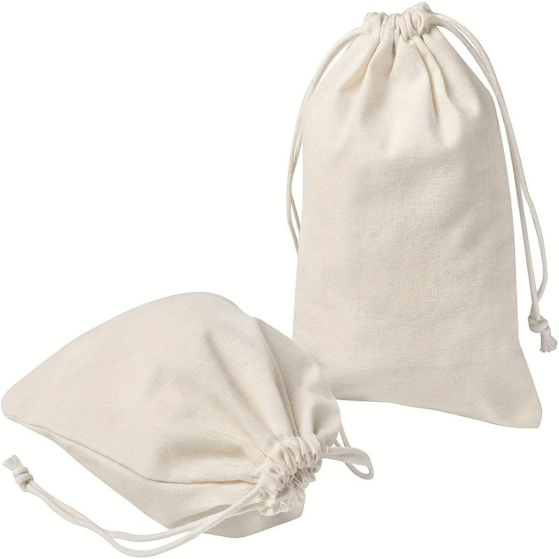 10pcs Drawstring Linen Bundle Pockets for Travel Storage Backpack Bags