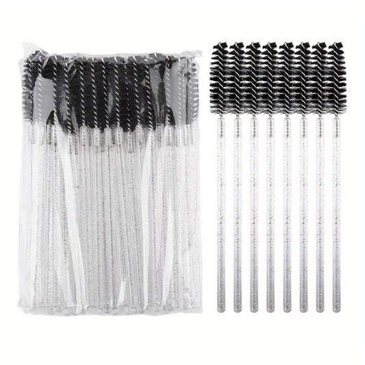 50pcs Eyelash Brushes Spiral Mascara Wands Makeup Applicator Kit