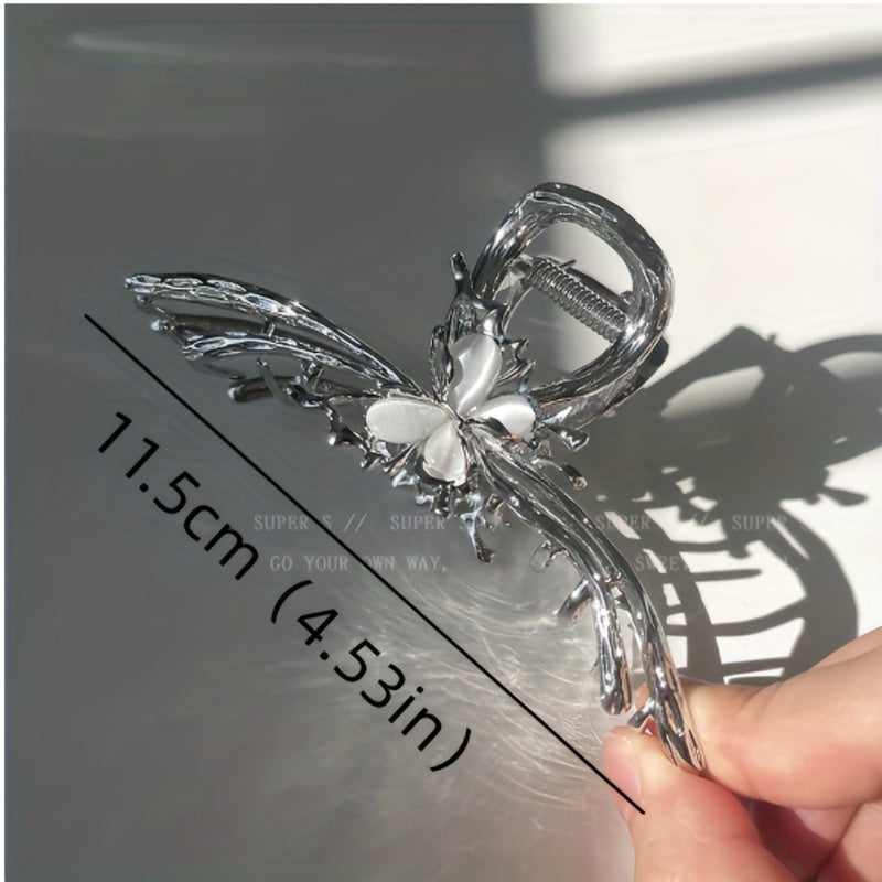 3pcs Butterfly Opal Hair Claw for Women's Summer Large Hair Volume Shark Claw