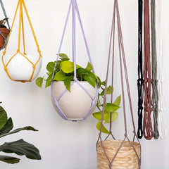 3pcs Macrame Plant Hanger Indoor Outdoor Hanging Basket 4 Legs Natural Cords