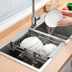 Retractable Sink Drain Rack Stainless Steel Over Sink Dish Drying Rack