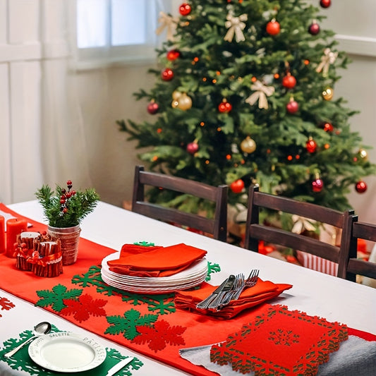 12pcs Christmas Table Pad Felt Heat Insulation Placemat