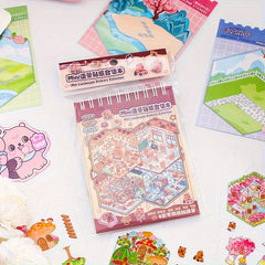 3D Scenery Sticker Book PVC Stickers Scene Cards DIY Landscape Collage
