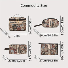 Adorable Bear Zipper Bag Large Capacity Toiletry Wash Travel Makeup Handle