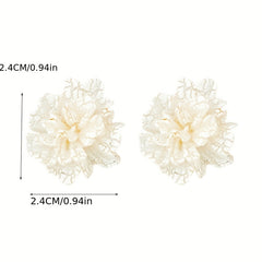 Camellia Stud Earrings Resin Jewelry Wedding Accessories