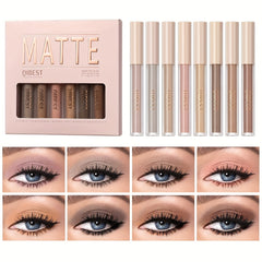 Waterproof Liquid Eyeshadow Set with Primer - Long-Lasting Eye Brightener