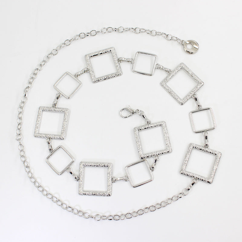 Metal Waist Chain Women's Square Belt For Dress Shirt Suit