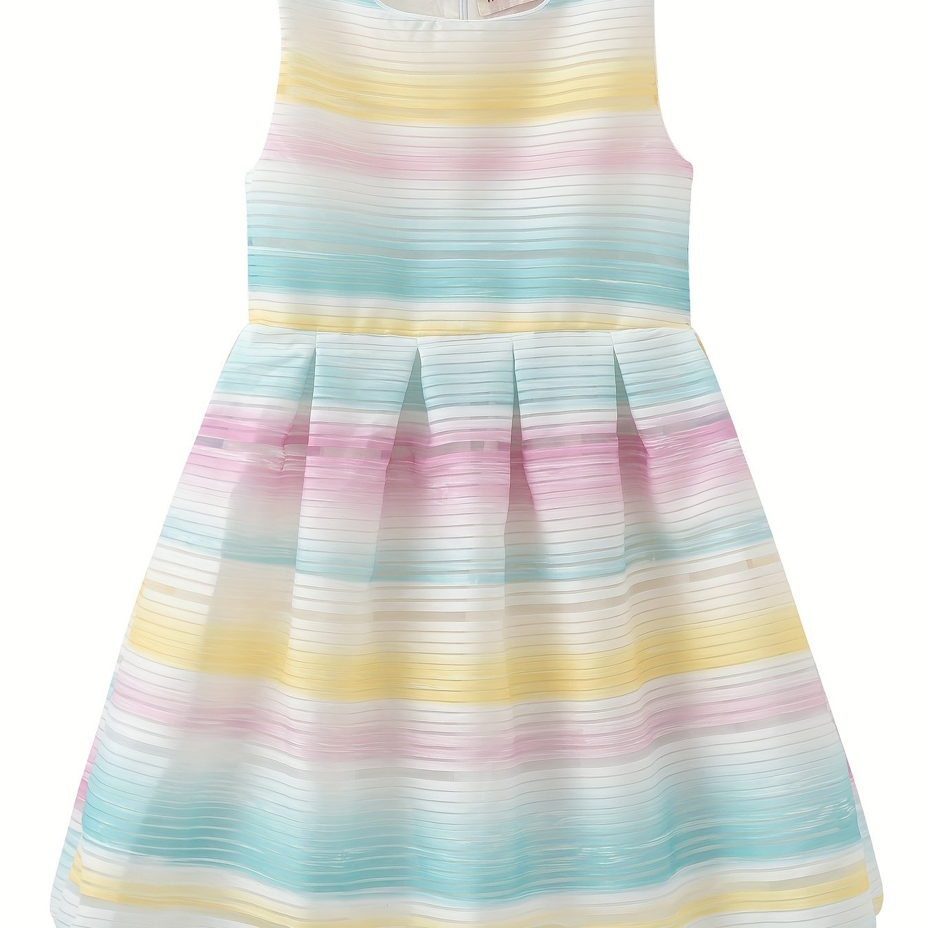 Girls' Rainbow Sleeveless Dress Party Holiday Outing Kids Clothing