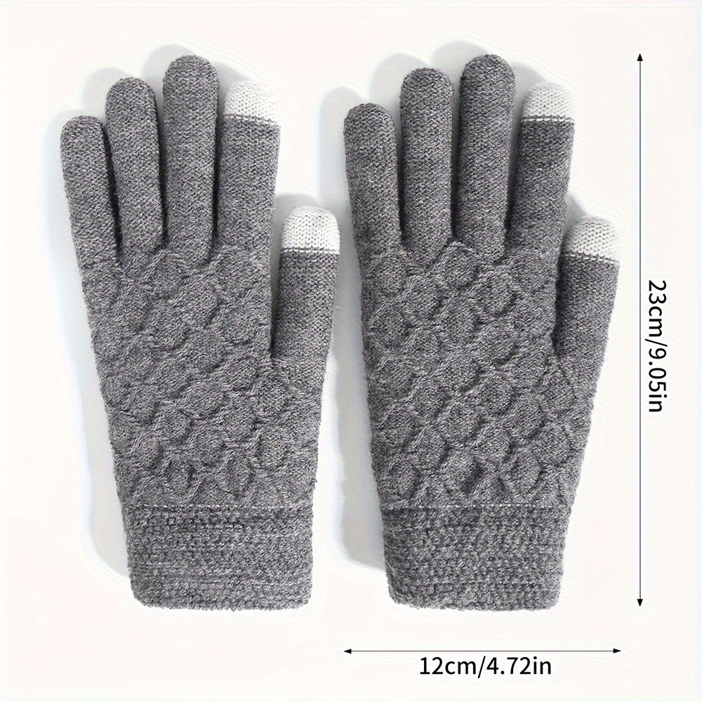 Winter Double Layer Velvet Thickened Gloves Touch Screen Full Finger Gloves