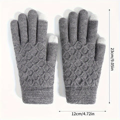 Winter Double Layer Velvet Thickened Gloves Touch Screen Full Finger Gloves