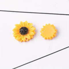 10pcs Sunflower Daisy Resin Beads Pendants for Jewelry Making