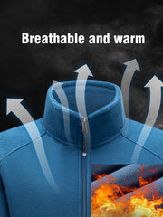 Men's Warm Fleece Stand Collar Jacket for Outdoors