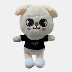 Stray Dog Plush Toy Soft Polyester Stuffed Animal with T Shirt & Pants