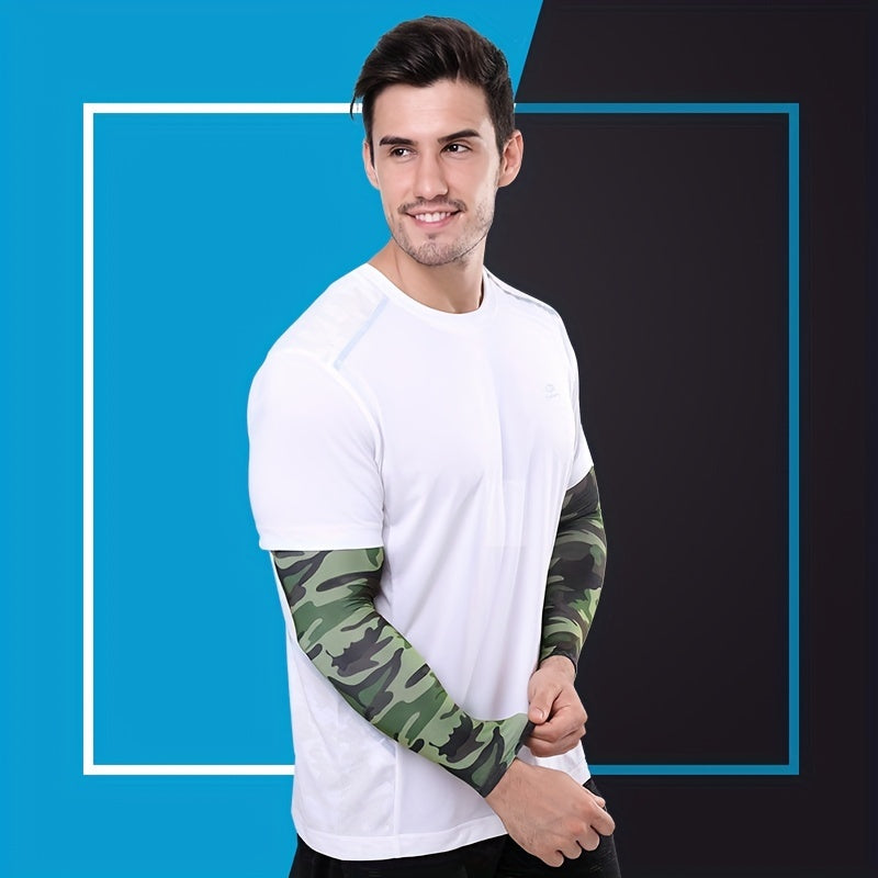 Outdoor Ice Silk Sunscreen Arm Sleeves for Riding Fishing