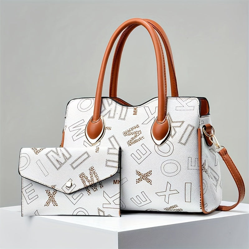 Stylish 2 Piece Handbag Set with Unique Prints