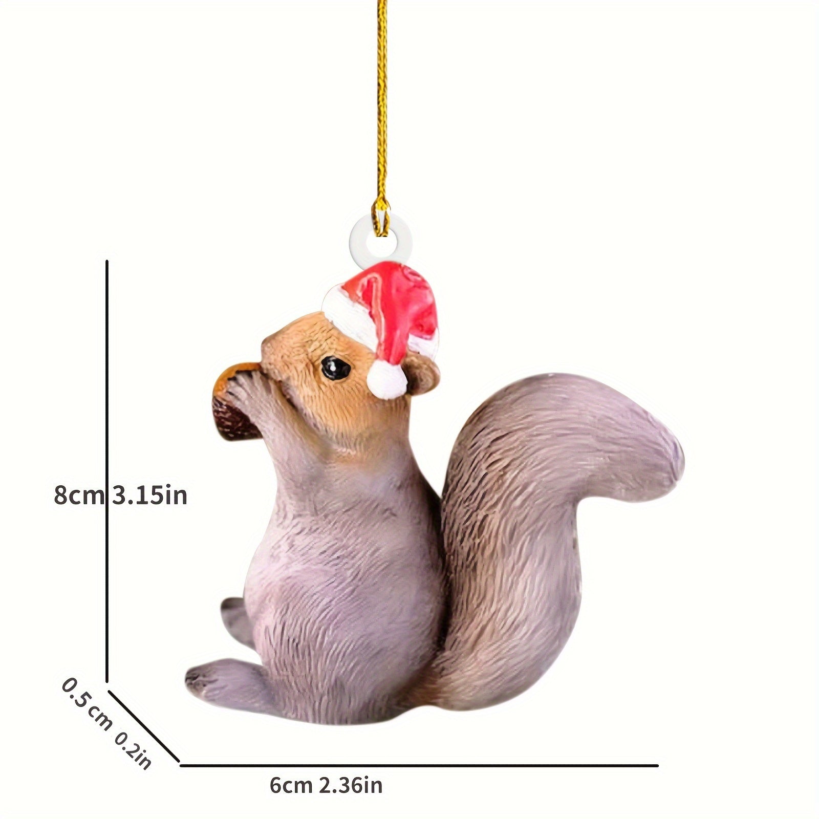 4pcs Squirrel Christmas Hanging Decorations - Christmas Tree Pendants