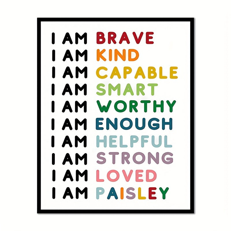 Boho Classroom Decor I Am Brave I Am Kind Personalised Art
