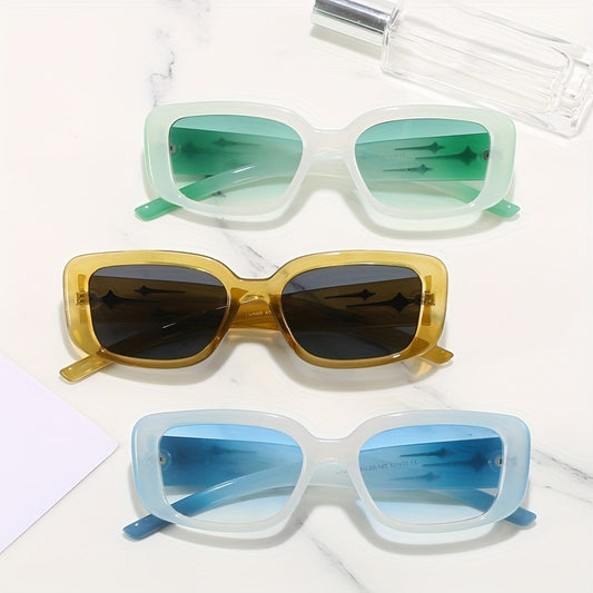 Y2K Jelly Rectangle Sunglasses UV400 Sun Shades