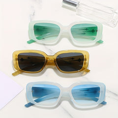 Y2K Jelly Rectangle Sunglasses UV400 Sun Shades