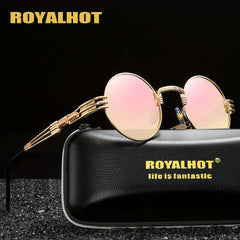 RoyalHot Round Metal Polarized Sunglasses