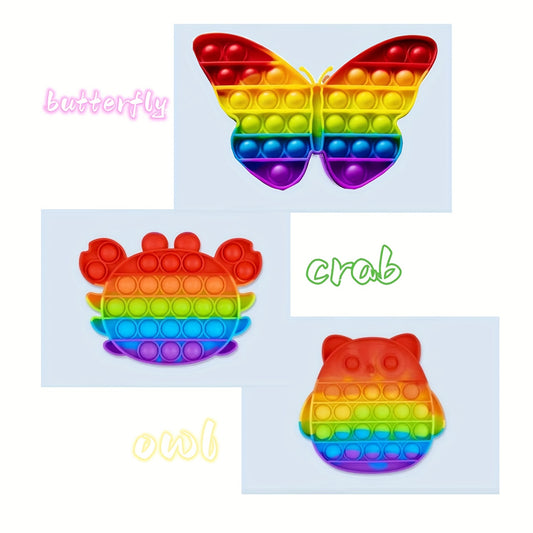 Rainbow Press Toys Butterfly Crab Owl Silicone Bubble Toys