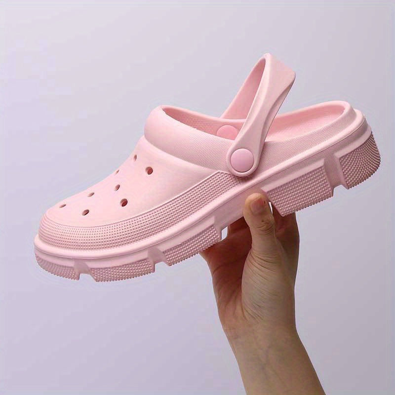 Women's Hollow Out Clogs Slip On Round Toe Non slip Outdoor Slides Shoes