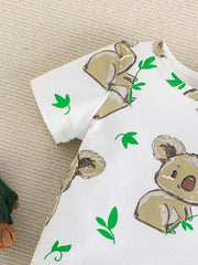 Baby Boys Koala Outfit Short Sleeves Round Neck T shirt & Shorts Casual