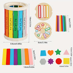 Wooden Sorting Toy with Two Lids Three Play Modes