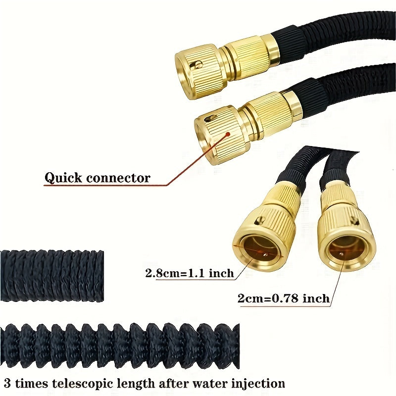 Convenient Flexible Water Hose w/ High Pressure Car Wash Spray Gun