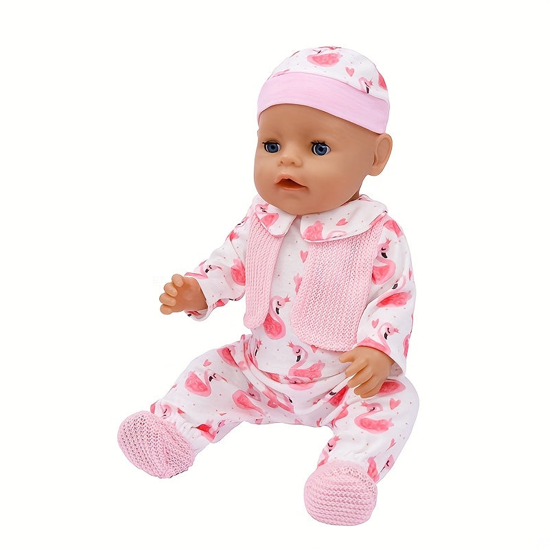 Doll Outfit Set 17 18 Inch Doll Clothing Pink Patterned 43 Polyester Fabric