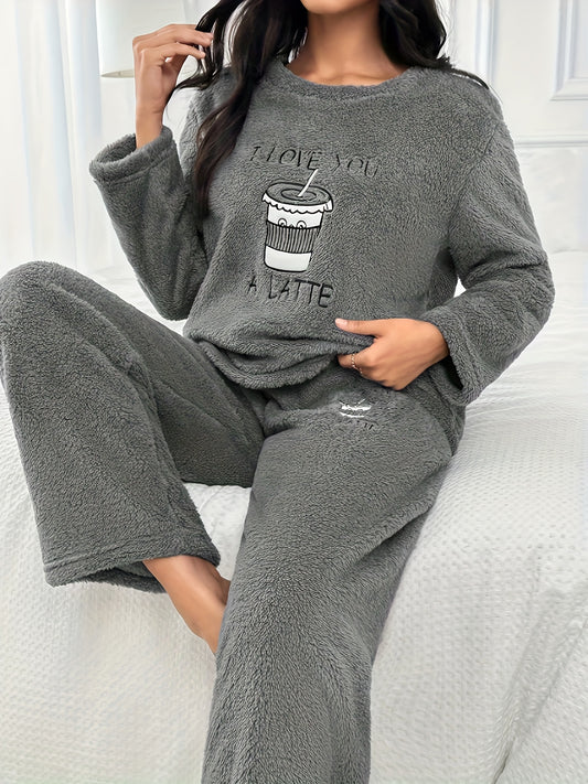 Cozy Letter Print Lounge Set Women's Loungewear