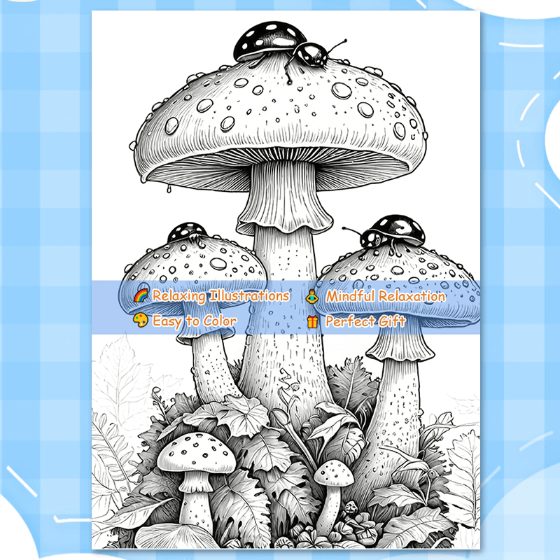 Mushroom Forest Coloring Book - 24 Pages