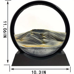 Dynamic Sand Art Round Glass Desk Decor & Timer Stand