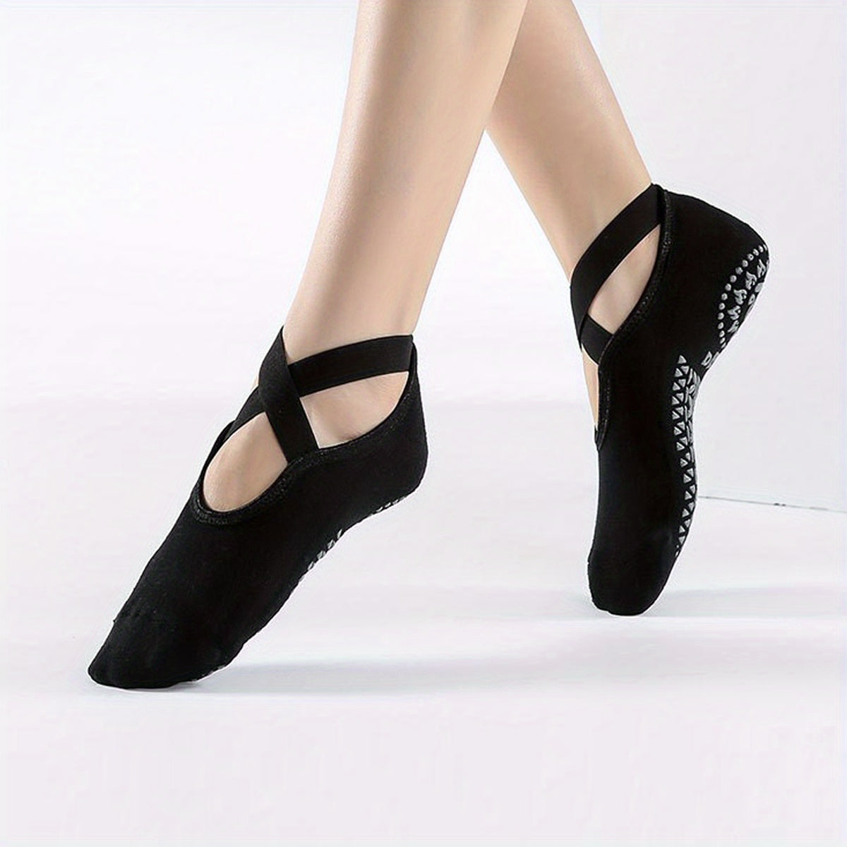 Non Slip Professional Yoga Socks Cross Strap Gripper Socks