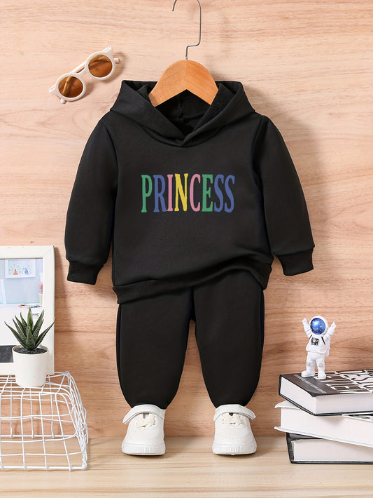PRINCESS 2PCS Toddler Casual Outfit Long Sleeve Sweatshirt Set
