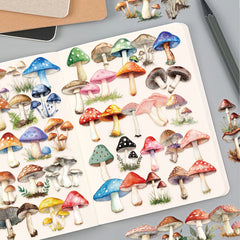 50 Colorful Mushroom Cartoon Stickers - Fun Decals for Phone