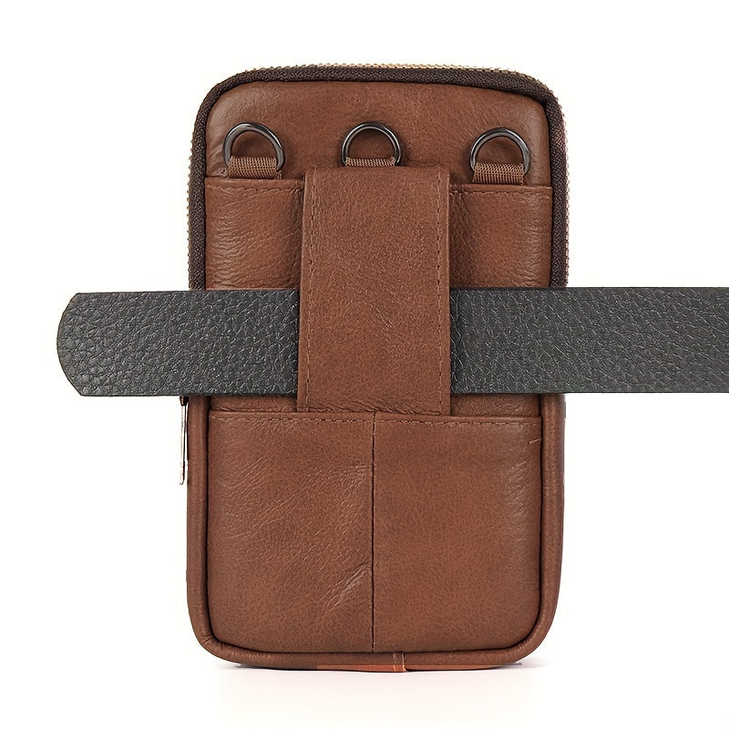 Men's Travel Shoulder Bag Crossbody Purse Leather Waist Pouch