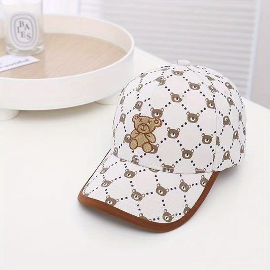 Child Bear Embroidered Baseball Cap Sun Protection Hat