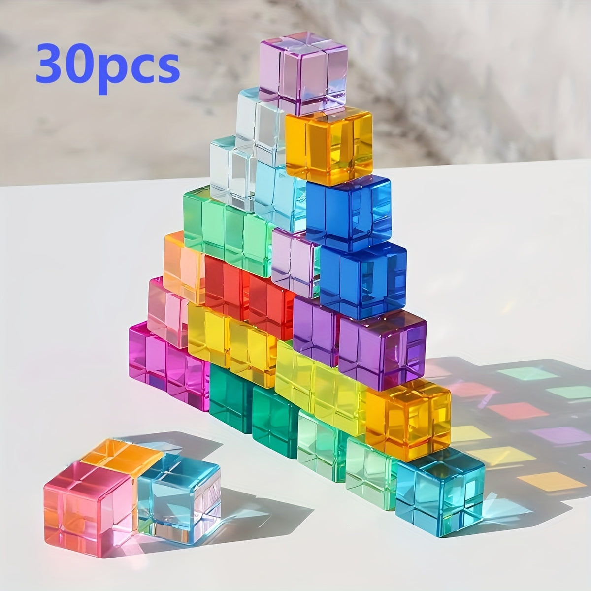 Acrylic Transparent Cube Gem Building Blocks Puzzle Toy